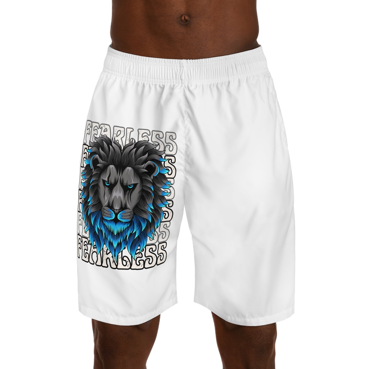 Fearless Lion Men's Jogger Shorts, Stylish Athletic Wear, Summer Casual Shorts, Gift for Him, Trendy Workout Apparel