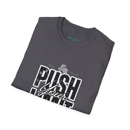 Motivational Fitness T-Shirt, Gym Wear, Unisex Workout T-Shirt, Encouragement Tee, Active Lifestyle Shirt, Gift for Athletes (White Out-Lined)