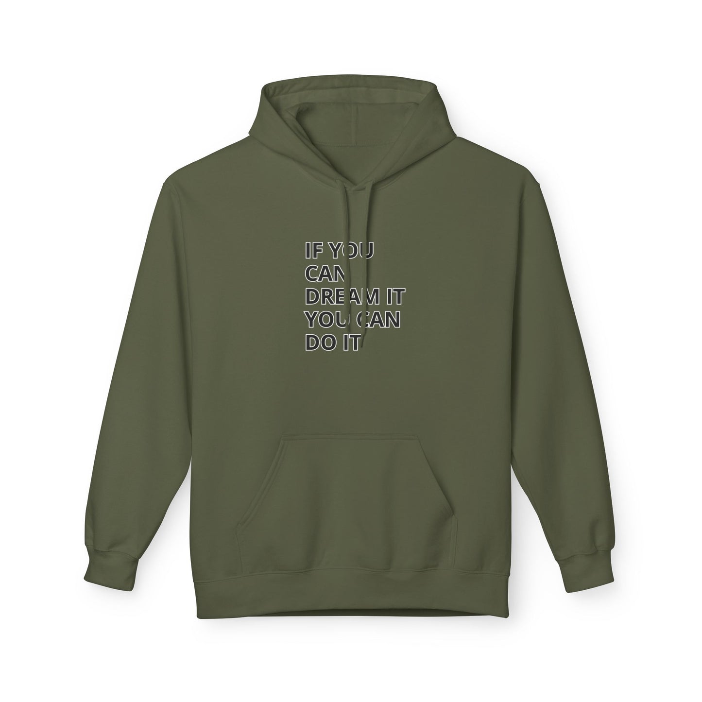 Motivational Fleece Hoodie - Unisex Comfort, Dream Big, Inspirational Gift, Cozy Wear, Perfect for Every Occasion